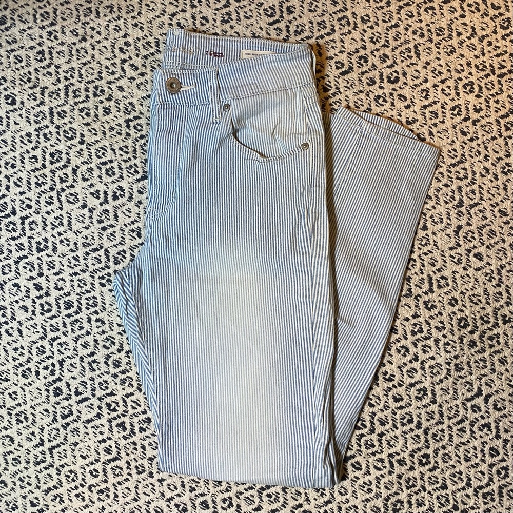 Levi’s Striped High-Waisted Jeans